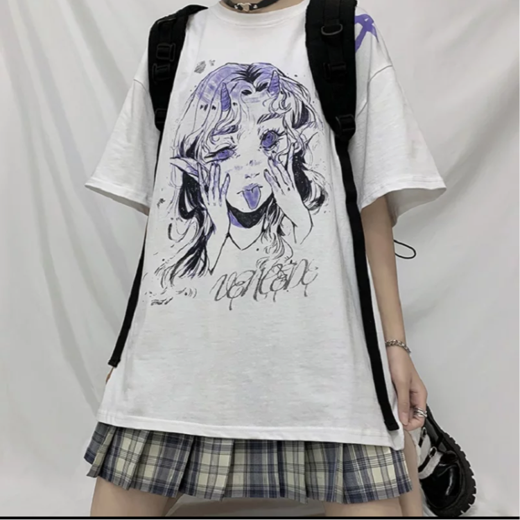 Harajuku Cartoon Short Sleeves T-shirts
