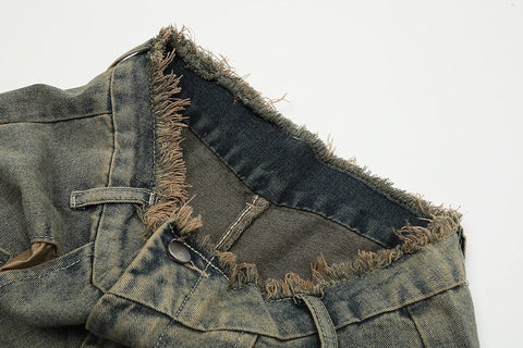 Straight Baggy Patch Jeans