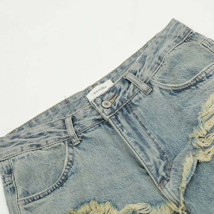 Washed Denim Pants