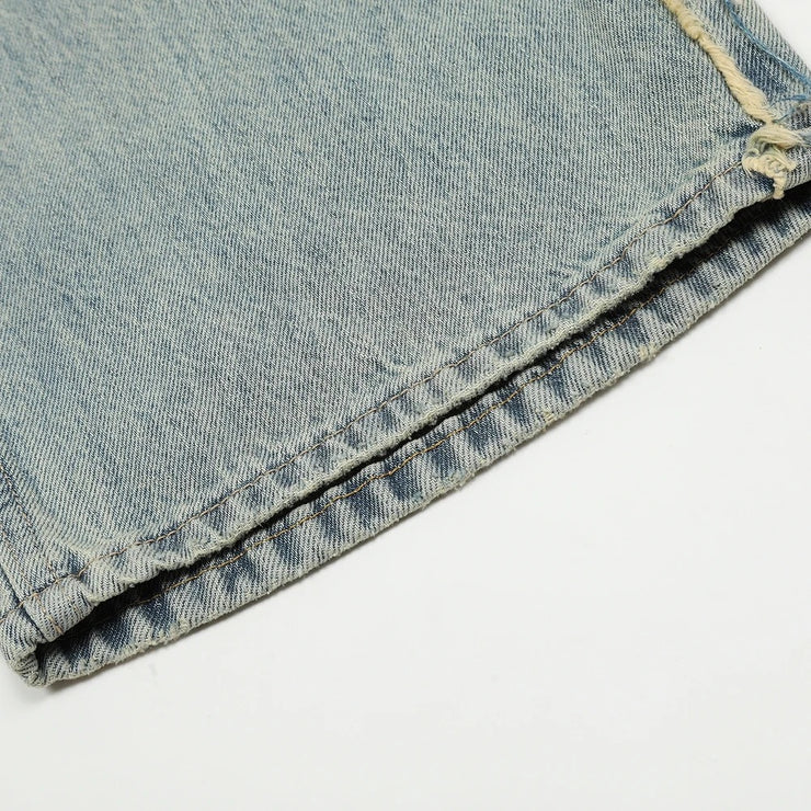 Washed Denim Pants