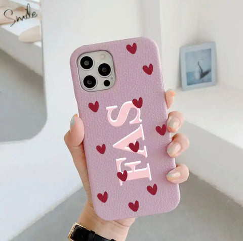 Heart Custom Leather Cover Iphone Case