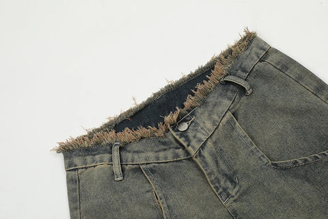 Straight Baggy Patch Jeans