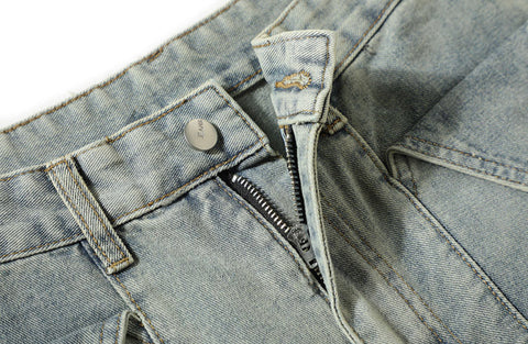 Patch Work Straight Jeans