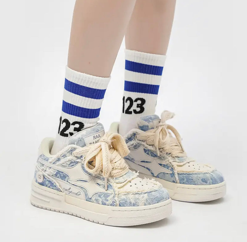 Denim star sneakers