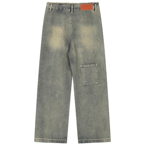 Straight Baggy Patch Jeans