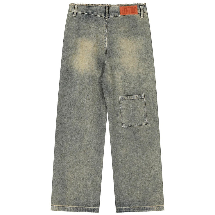 Straight Baggy Patch Jeans