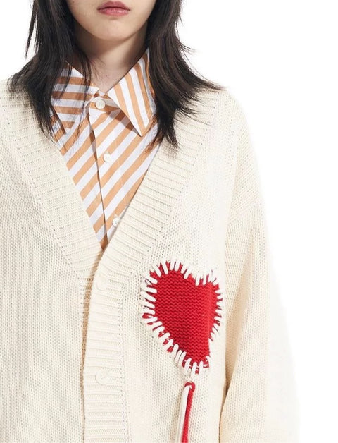 Heart Cardigan Sweater