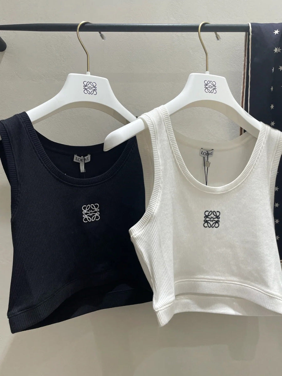【関税&送料込】Loewe Top Black Crop top with logo Taschen loewe