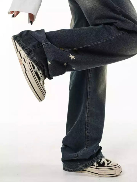 Stars Loose Denim Pants