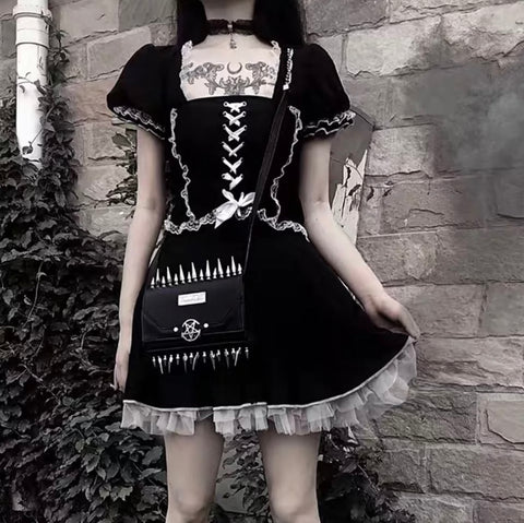 Gothic Lace Up Dress