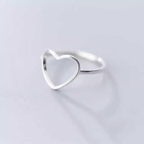 Silver heart ring