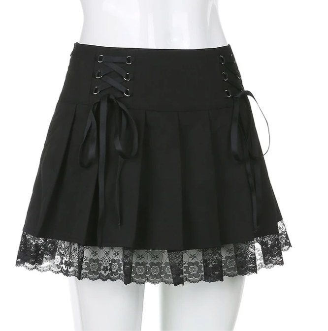 Black  Y2K Skirt