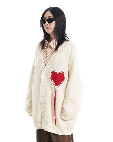 Heart Cardigan Sweater