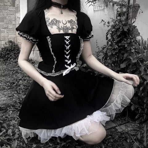 Gothic Lace Up Dress