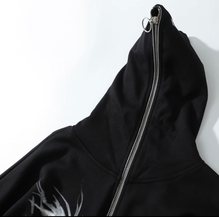 Punk Hooded Zipper Hoodie