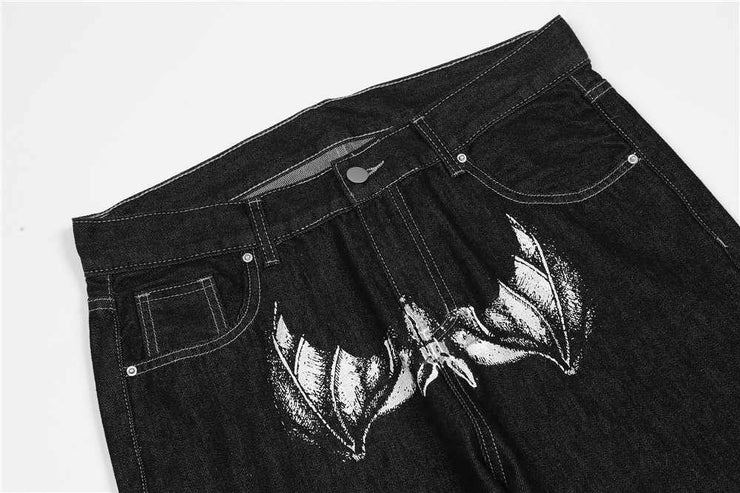 Bat Print jeans