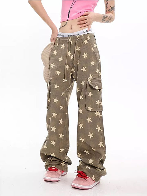 Stars denim pants