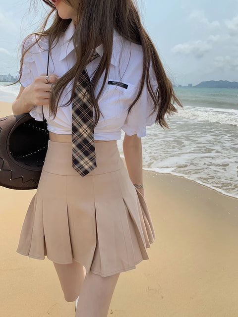 Shirt And High Waist Skirt