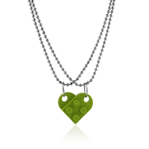 2Love Heart Brick Pendant Necklace