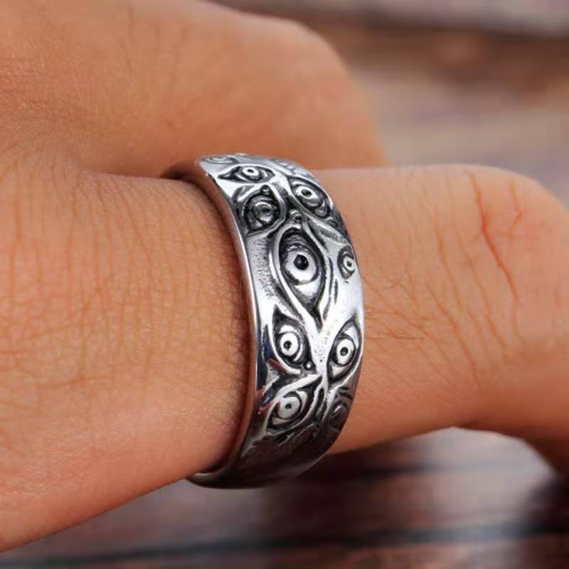 Carved Eyes Ring