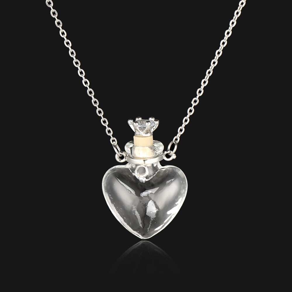 1Pc Clear Heart Bottle Necklaces