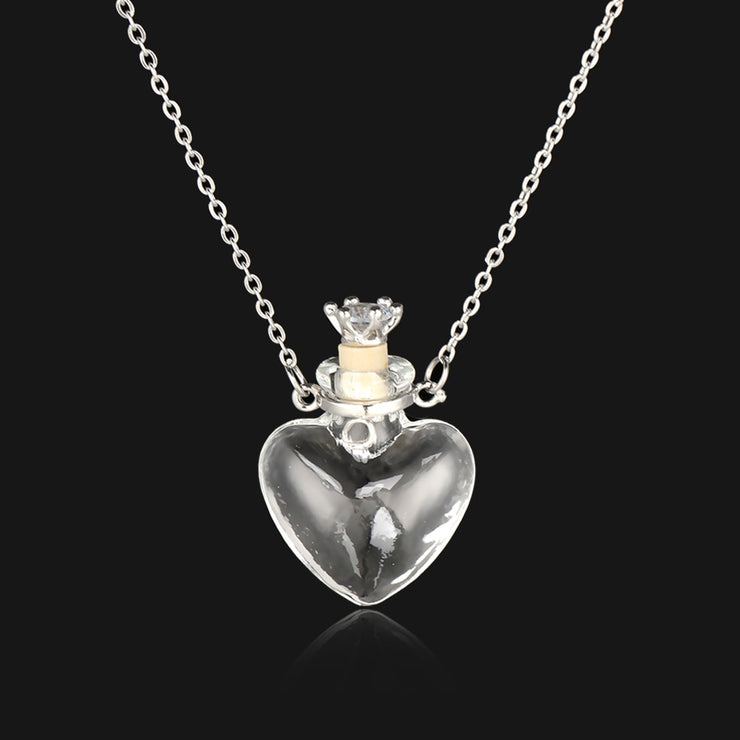 1Pc Clear Heart Bottle Necklaces